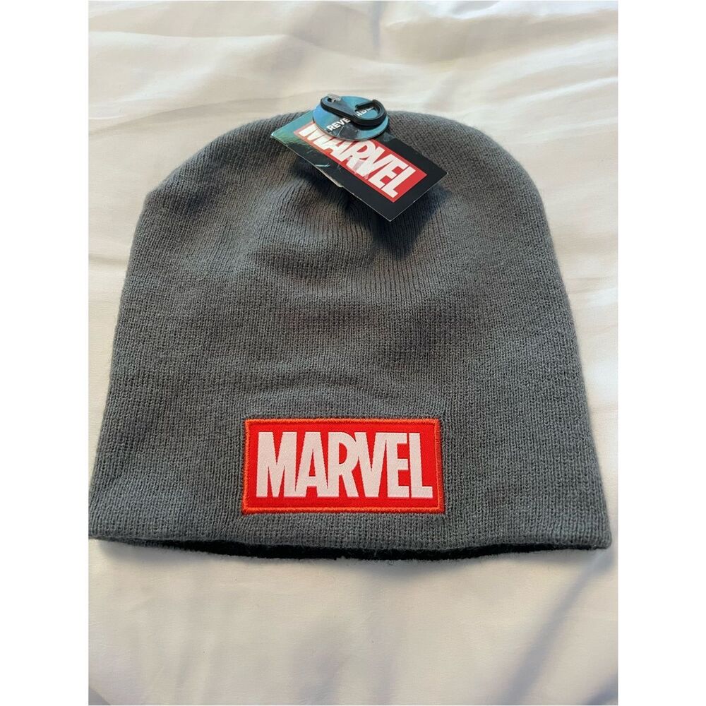 Marvel Black Knit Beanie with Brand Tag